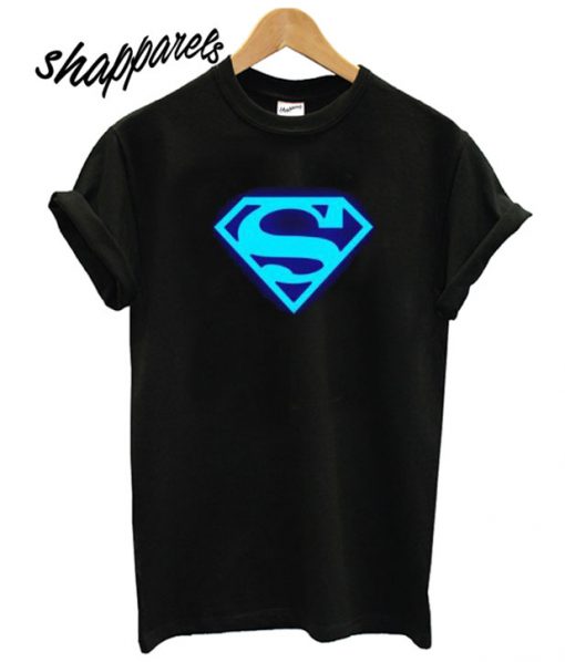 Blue Fluorescent Anime Superman T shirt