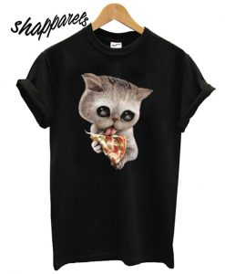 Cat Loves Pizza T shirt