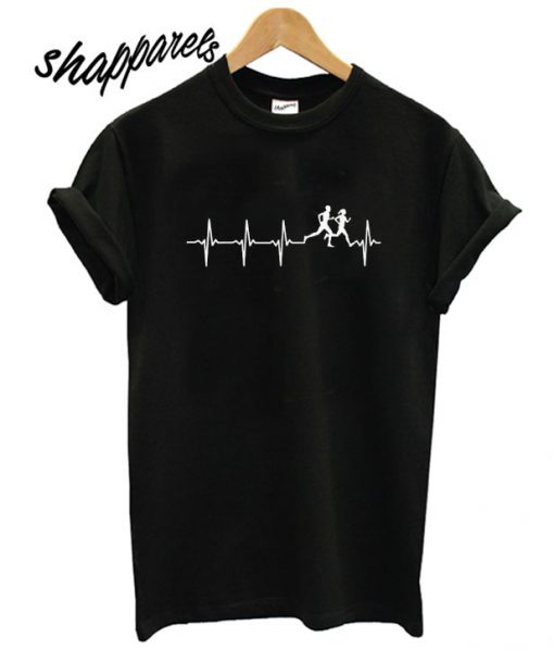 Cross country Running Heartbeat T shirt