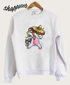 Dabbing Unicorn Cinco de Mayo Rainbow Sweatshirt