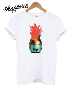 Fifth Sun Men's Guava Dreams Pineapple with Palms & Sunset T Shirt