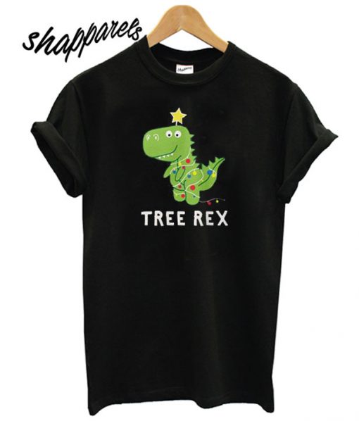 Funny Christmas Dinosaur Tree Rex T shirt