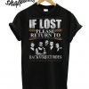 If Lost Please Return To Backstreet Boys T shirt