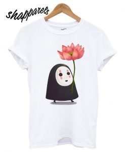 Japan cute No Face With Flower T shirt