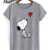 Peanuts Heart Sitting Snoopy T shirt