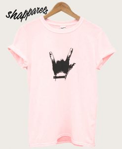 Pink Gesture Print Ripped Crop T shirt