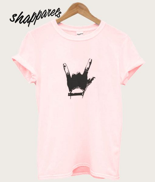 Pink Gesture Print Ripped Crop T shirt