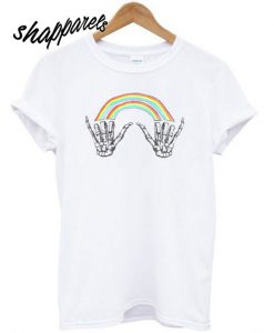 Rainbow Skeleton Hands T shirt