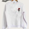Rose Embroidered Patch Cut Out Ripped Sweatshirt