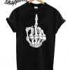 Skull Hand Middle Finger Autumn T shirt