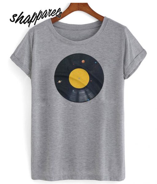 Solar System Vinyl Record T shirt