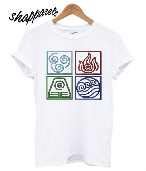 The four Elements Avatar symbols T shirt