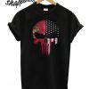 USA Flag American Skull Punisher Veteran Army Marine T shirt