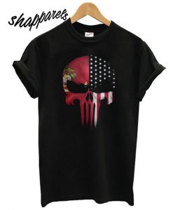 USA Flag American Skull Punisher Veteran Army Marine T shirt