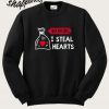 Warning I Steal Hearts Funny Gift Valentine's Day Sweatshirt