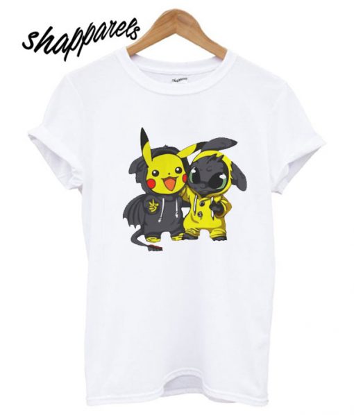Baby Pikachu and Toothless T shirt