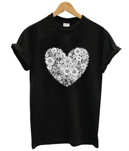 Floral Heart T shirt