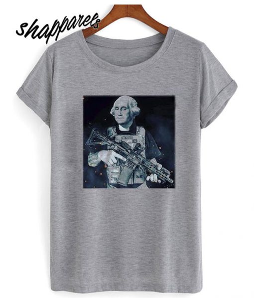 George Washington 1776 Constitution NRA Rifle Funny Gun Rights daily T shirt