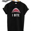 I Bite Open Shark Mouth Halft T shirt