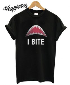 I Bite Open Shark Mouth Halft T shirt