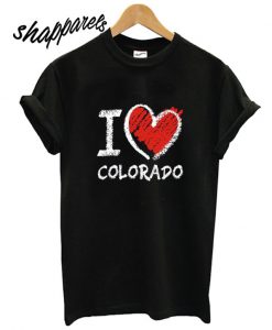 I Love Colorado Chalk Style T shirt