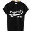 Legend Since 1980 Mens 39th Birthday T shirt