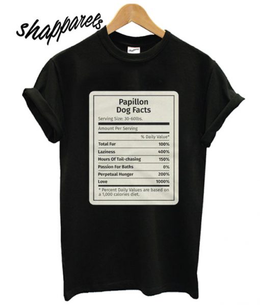 Papillon Dog Facts T shirt