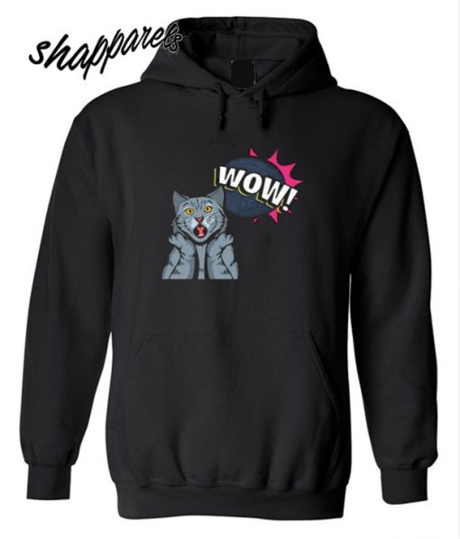 Pop Art Surprised Wow Cat Hoodie