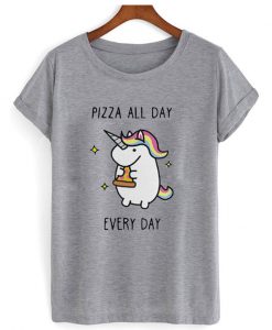 Rainbow The Unicorn 'Pizza All Day Every Day T shirt