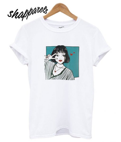 SheIn offers Girl Print T shirt