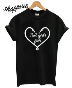 Valentine Reel Girls Fish Heart Love T shirt