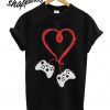 Video Gamer Heart Controller Valentines Day Version2 T shirt