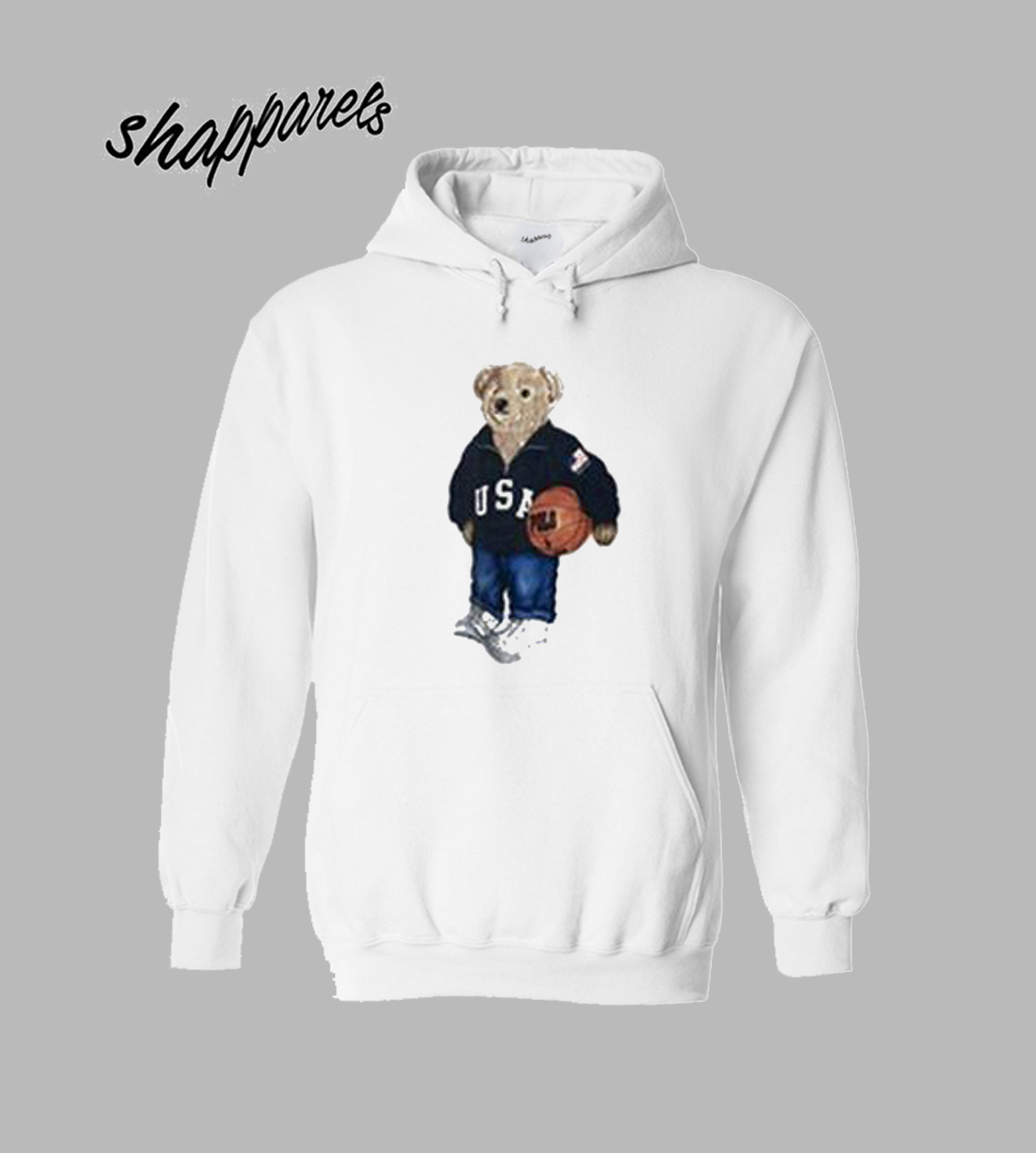 white teddy bear hoodie