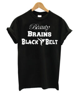 Beauty,Brains,Black T-shirt