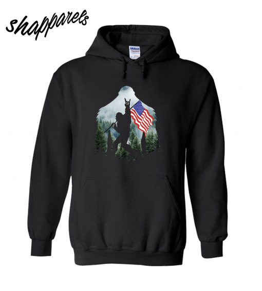 Bigfoot Into The Forest US Flag Hoodie