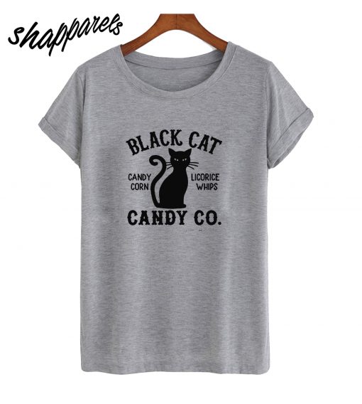 Black Cat Candy Halloween T-Shirt