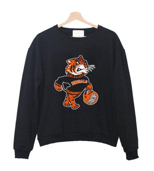 Cincinnati Bengals ))(( Retro Mascot Fan Design Crewneck Sweatshirt