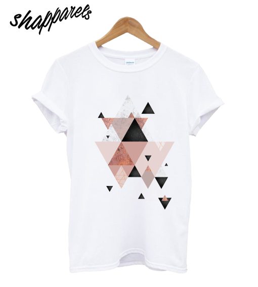 Geometric Compilation in Rose Gold and Blush Pink Classic T-Shirt