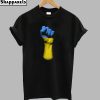 Flag of Ukraine on a Raised Clenched Fist T-Shirt