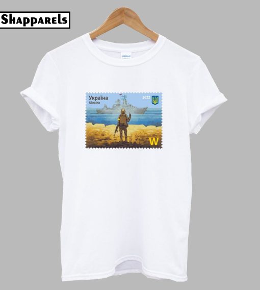 Ukraine Stamp Warship Moskva T-Shirt
