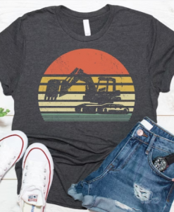 Retro Excavator Construction T-Shirt